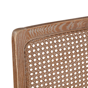 Simone 30" Upholstered Off-White Cane Back Dining Chair