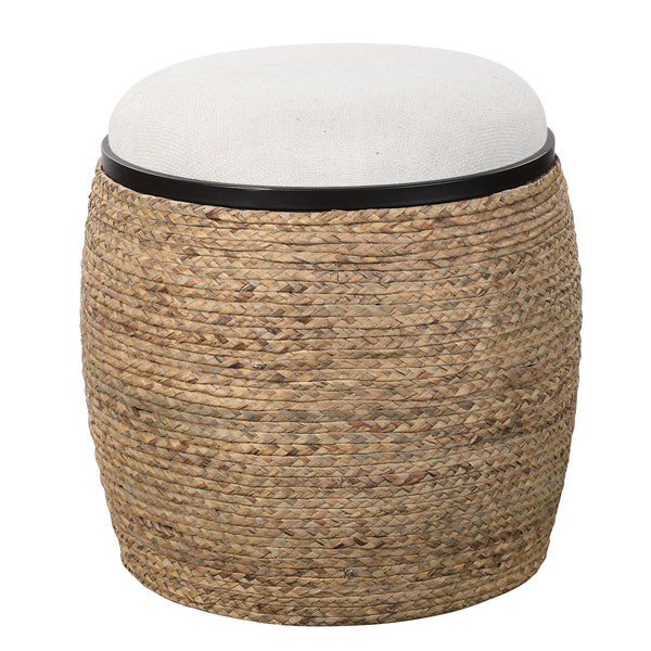 Island Straw Accent Stool