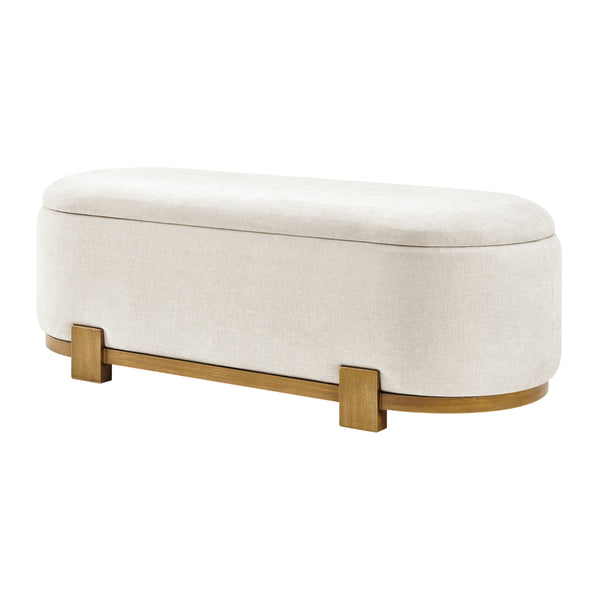 Ayleen Chenille Storage Bench, Seneca Beige 