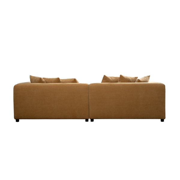Moe's Davie Sofa Golden Yellow with Tufted Cushions