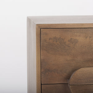 Astrid  36L x 17W x 30.3H Medium Brown Solid Wood 3 Drawer Cabinet