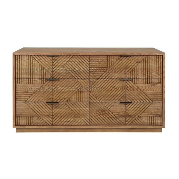 Santa Clara Solid Wood Dresser with Art Deco Carved Design