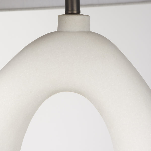 Tao 20.0L x 20.0W x 33.0H Cream Base W/White Shade Table Lamp