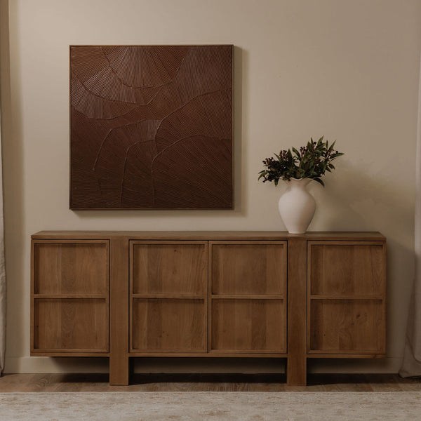 Flutter Framed Maroon Painting with 3D Texture