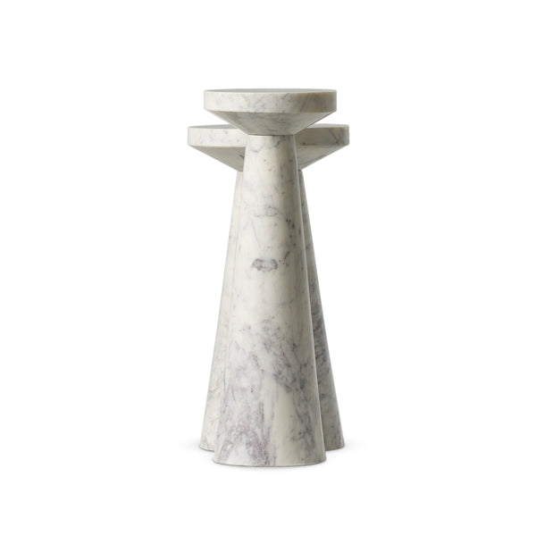 Mabel Nesting End Tables - Veined White Marble