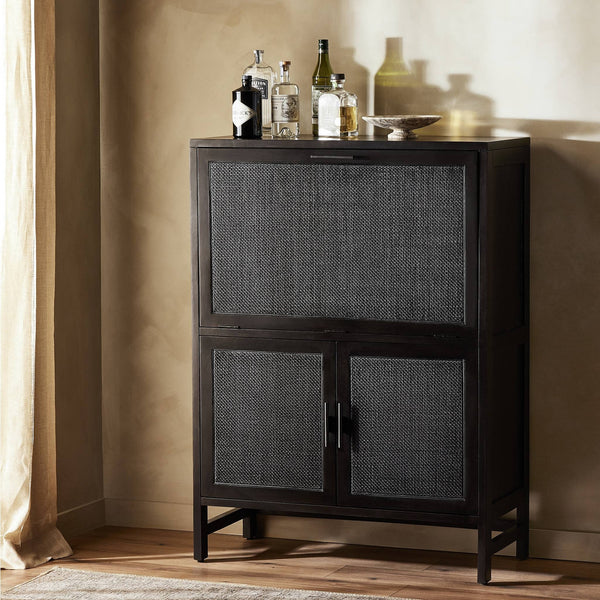 Caprice Bar Cabinet - Black Wash Mango