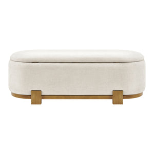 Ayleen Chenille Storage Bench, Seneca Beige 