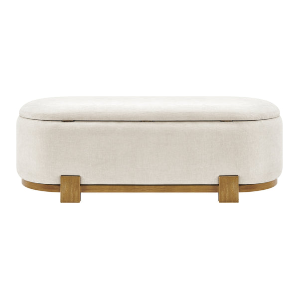Ayleen Chenille Storage Bench, Seneca Beige 