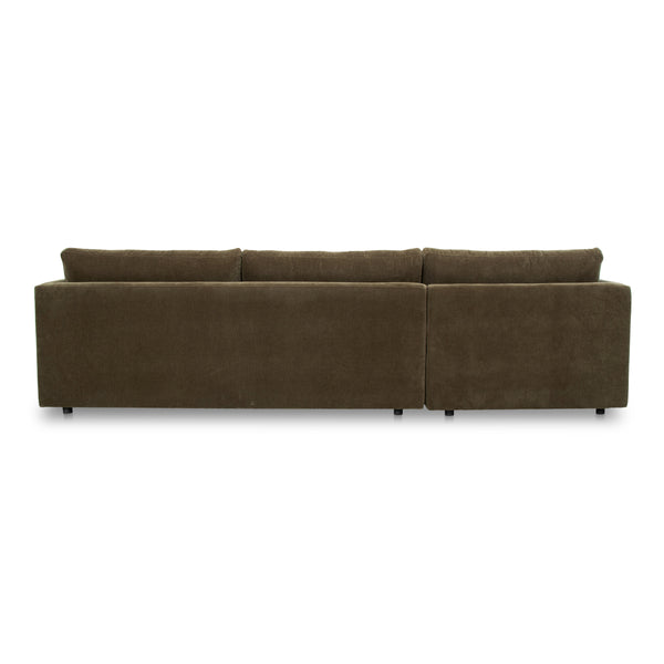 Moe's Bryn Sectional Left Green with Eco Materials