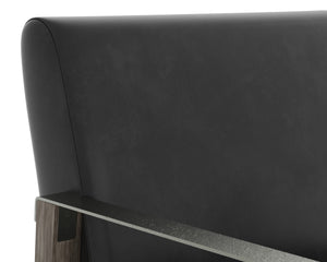 EARL LOUNGE CHAIR - ASH GREY - BRENTWOOD CHARCOAL LEATHER