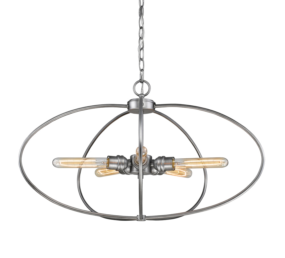 Persis 5 Light Pendant in Old Silver Finish