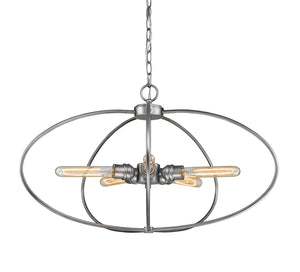 Persis 5 Light Pendant in Old Silver Finish