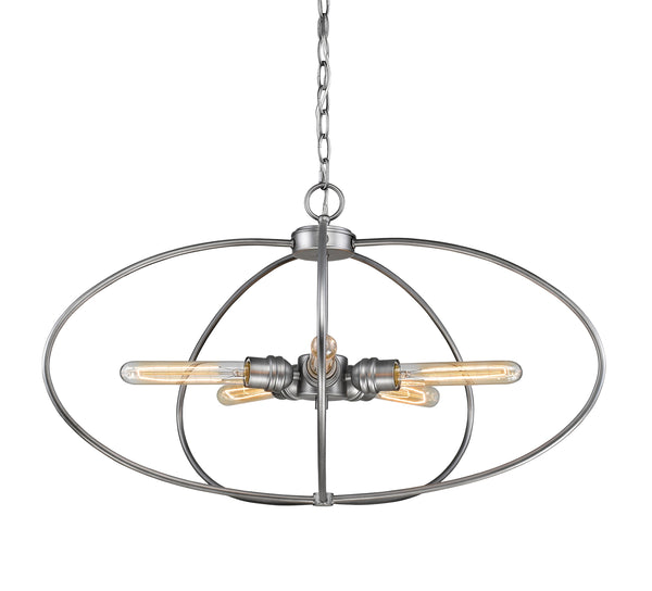 Persis 5 Light Pendant in Old Silver Finish