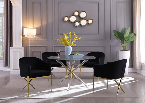 Erick Dining Table In Acrylic/Gold