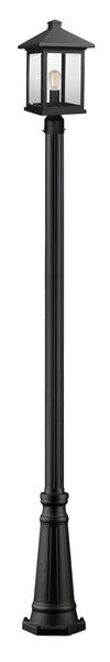 Portland 1 Light Outdoor Post Light in Black Finish