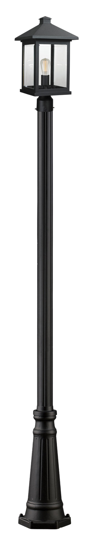 Portland 1 Light Outdoor Post Light in Black Finish