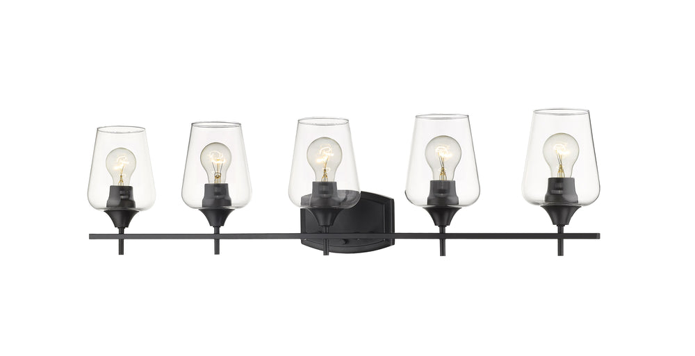 Joliet 5 Light Vanity in Matte Black Finish