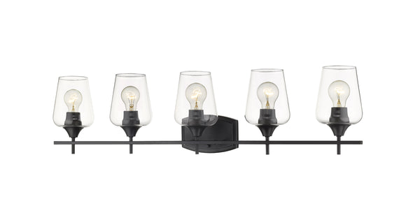 Joliet 5 Light Vanity in Matte Black Finish