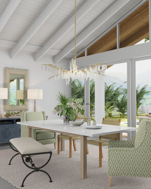 Forest Dawn Chandelier In Washed Lucerne Gold & Natural