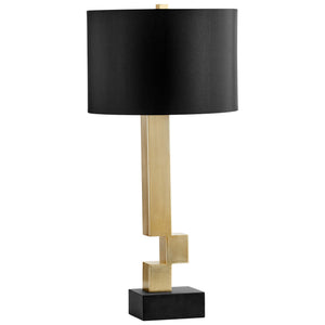 Rendezvous Table Lamp in Black and Frosted