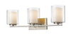 Willow 3 Light Vanity  in Brushed Nickel Finish