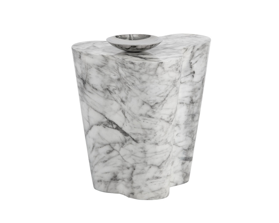 Ava End Table - Large - Marble Look