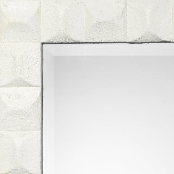 Astor Plaster Wall Rectangle Mirror, White