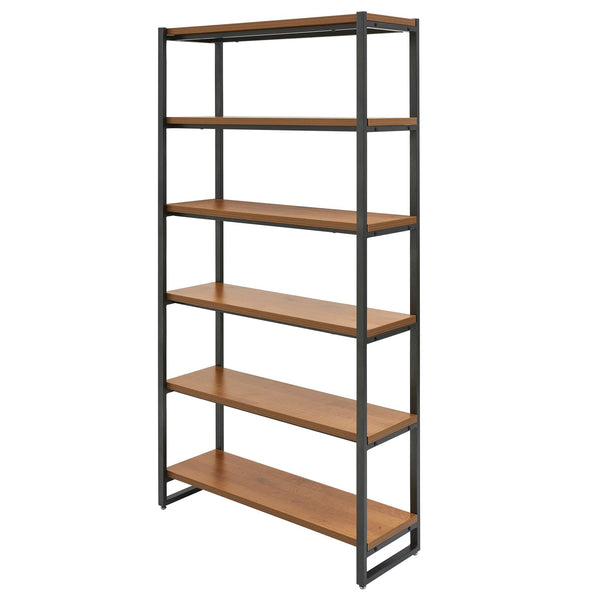 Anderson 6 Tier Bookcase In Gliese Brown 