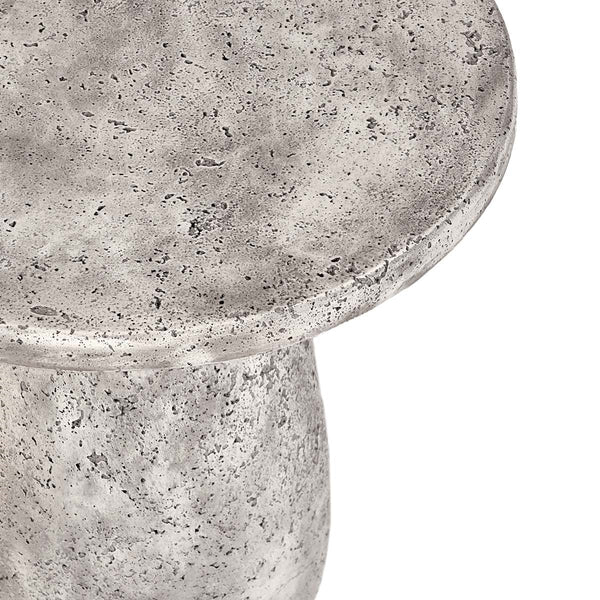 Collins Outdoor Round Accent Table - Light Gray