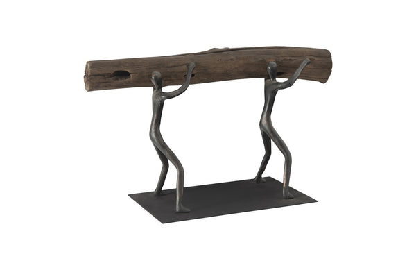 Atlas Tabletop Sculpture, Log Lift, With Base