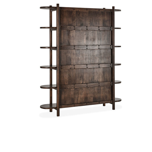 Redford Solid Wood Bookcase - Bark Brown