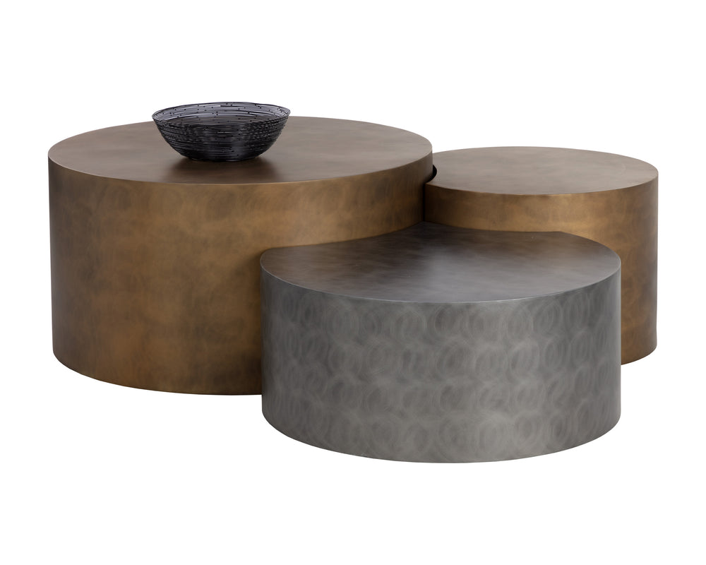NEO COFFEE TABLES (SET OF 3) - ANTIQUE BRASS