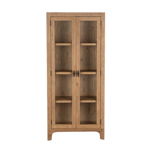 Crest Solid Wood Tall Cabinet with Glass Doors