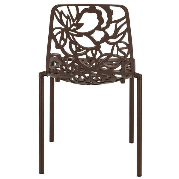 ORO ALUMINUM CHAIR (ARMLESS) - BROWN