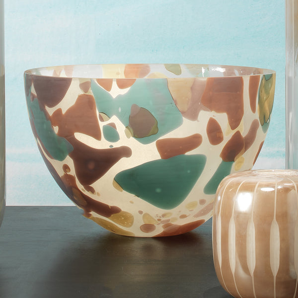 Watercolor Glass Decorative Bowl, Large