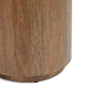 Layne Solid Wood Round End Table with Plinth Base