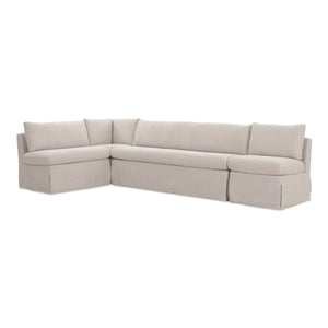 Moe's Fable L-Shape Dining Banquette with Slipcover, Beige