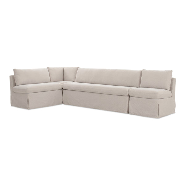 Moe's Fable L-Shape Dining Banquette with Slipcover, Beige