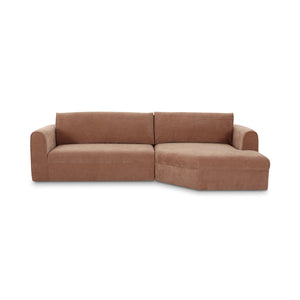 Madrid Right Sectional in Heritage Pink Chenille