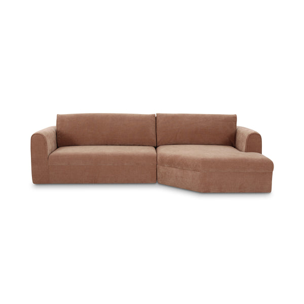 Madrid Right Sectional in Heritage Pink Chenille