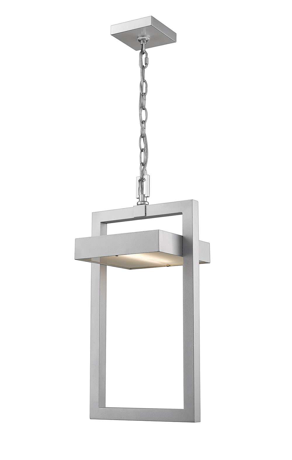Luttrel 1 Light Outdoor Chain Mount Ceiling Fixture in Silver Finish