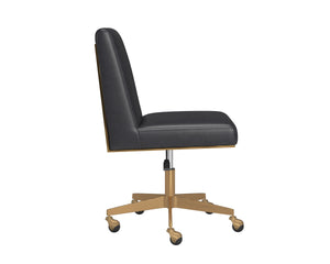 DEAN OFFICE CHAIR - BRUSHED BRASS - BRAVO PORTABELLA