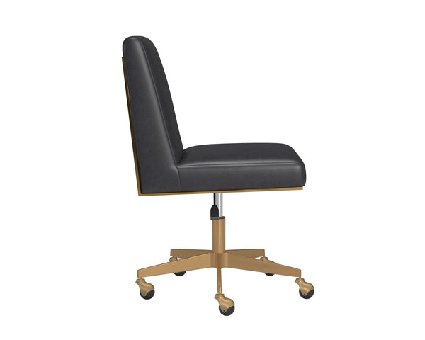DEAN OFFICE CHAIR - BRUSHED BRASS - BRAVO PORTABELLA