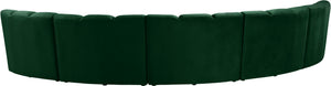 Lynda 5pc. Modular Sectional In Green Velvet