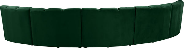 Lynda 5pc. Modular Sectional In Green Velvet