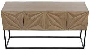 Zurich Bleached Walnut Console with Industrial Steel Frame