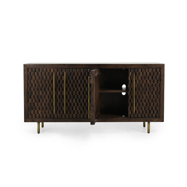Norwood Solid Wood 4Dr Buffet - Bark Brown
