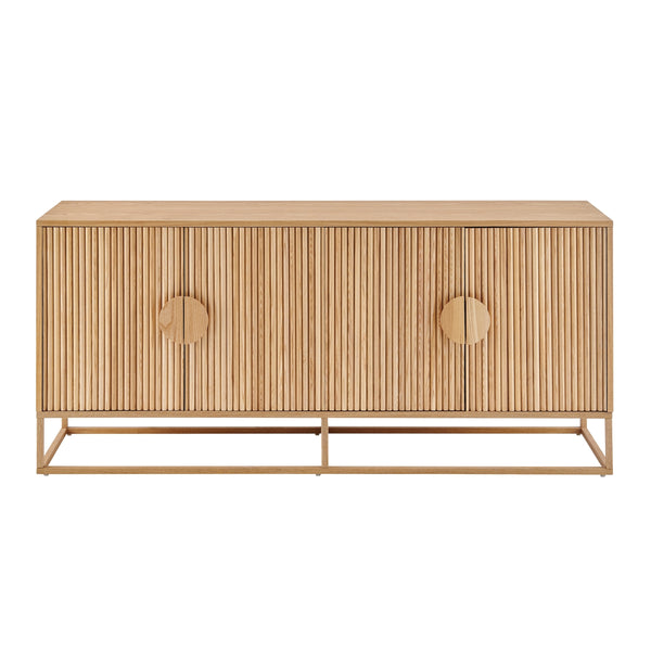 Ingrid KD Sideboard w/ 4 Doors, Natural 