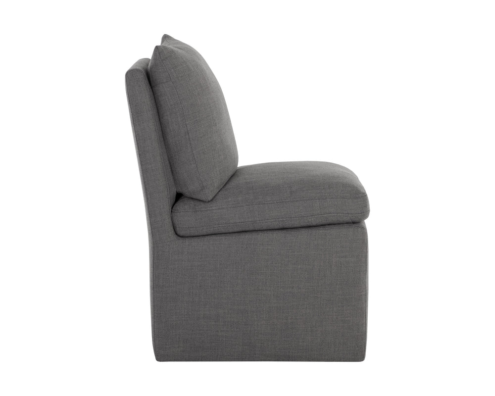 GLENROSE WHEELED DINING CHAIR - EFFIE SMOKE