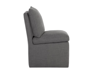 GLENROSE WHEELED DINING CHAIR - EFFIE SMOKE